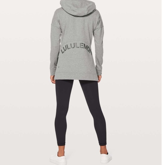 EUC Lululemon Cut Above Hoodie Expression Gray Side Slits - Picture 5 of 13